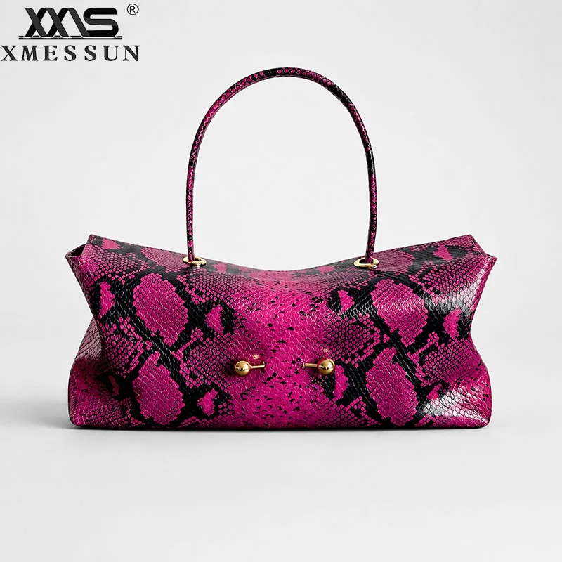 New Vintage Snakeskin Print Underarm Bag for Women,Fashion Designer Crocodile Pattern Shoulder Bags Luxury Commuter Tote Bag