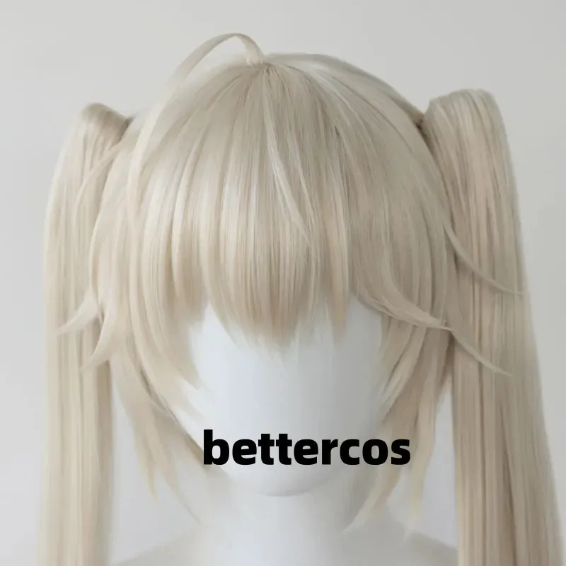 Peluca de Cosplay de Anime Kasugano Sora, peluca larga y recta de 100Cm con dos coletas de chip, pelucas de pelo resistentes al calor + gorro de peluca