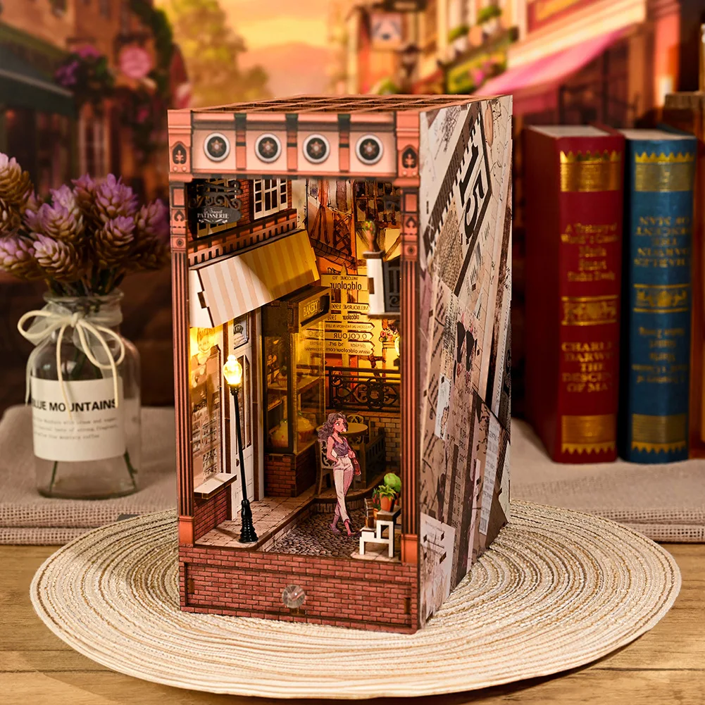 

DIY European Floral Book Nook 3D Wooden Puzzle 3D Assembly Model Creative Handmade Gift For Graduation Birthday Best Friend