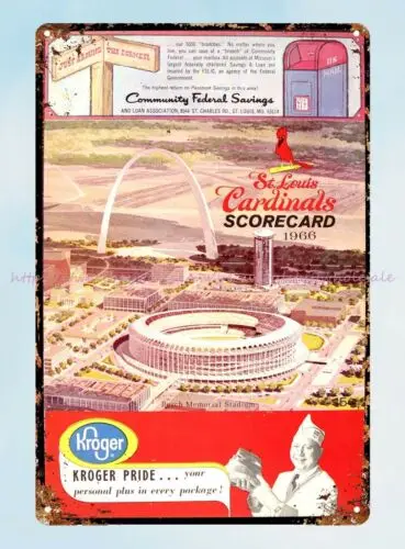 cheap home decor online 1966 baseball Scorecard tin sign