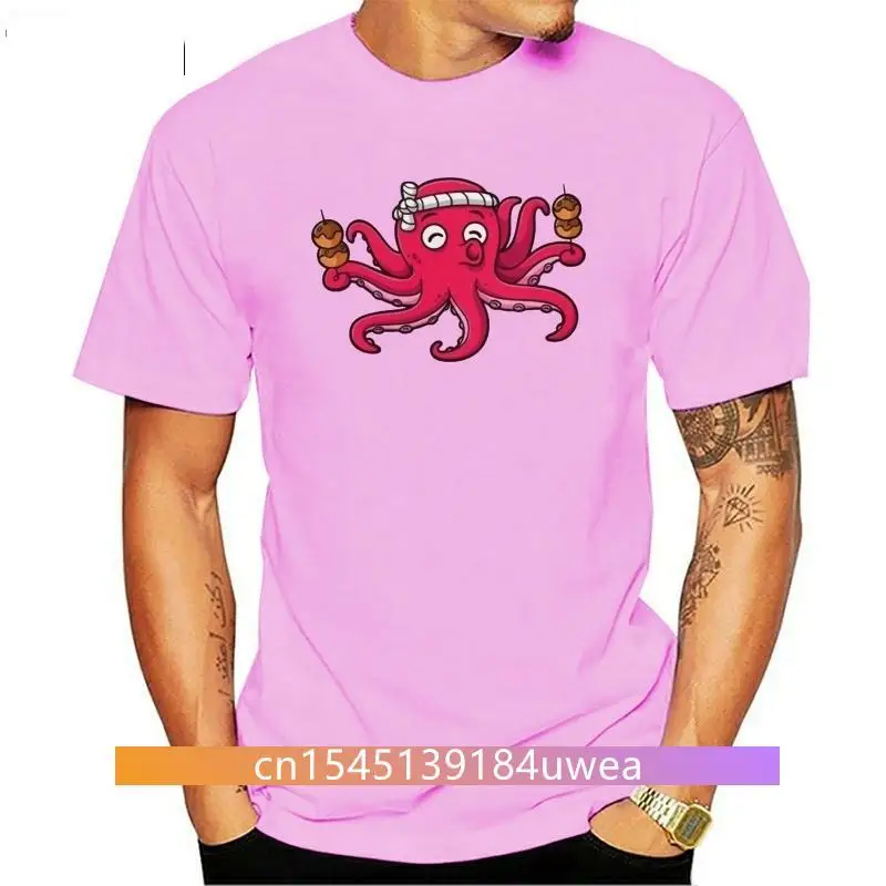 New Cartoon Octopus With Takoyaki MenS Tee -Image By More Size And Colors Tee Shirt