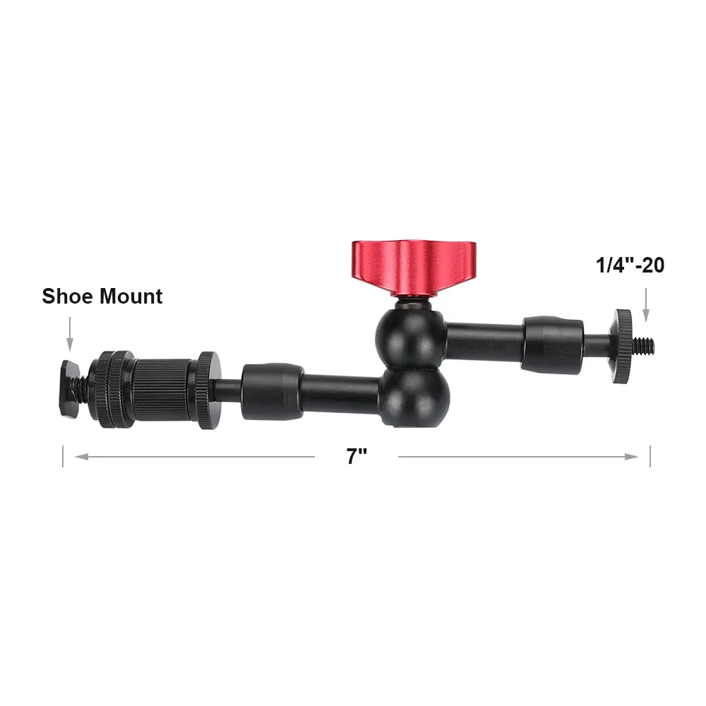 Kimrig 7 "11" inch 360 artikulieren der magischer Arm 1/4 Mount Super Clamp Krabben zange Clip für LED-Licht LCD-Monitor Blitzlicht – Detail 2
