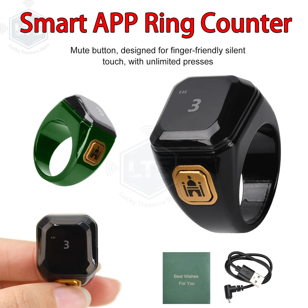 Compteur intelligent connecté avec écran OLED, Bluetooth, rappel de temps et fonction de chapelet portable