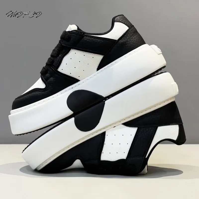 

Кроссовки Повседневные мужские дизайнерские легко сочетающиеся туфли на плоской платформе с увеличенной высотой Модная кожаная дышащая спортивная обувь