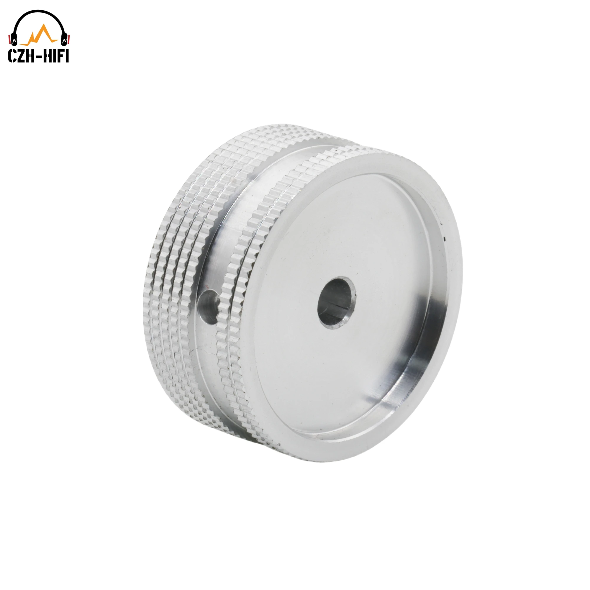 1pc 40mm CNC Gefräste Solide Aluminium Potentiometer Knopf Taste Kappe Audio AMP CD DAC Radio Plattenspieler Dreh mit Gummi Ring – Detail 6