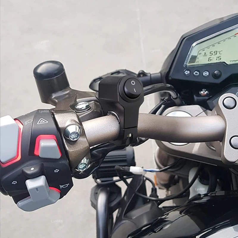 22mm 7/8in Universal Motorcycle Switch ON OFF Driving Light Switch With Clip Waterproof DC12V/10A Tools Aluminum Alloy Modified