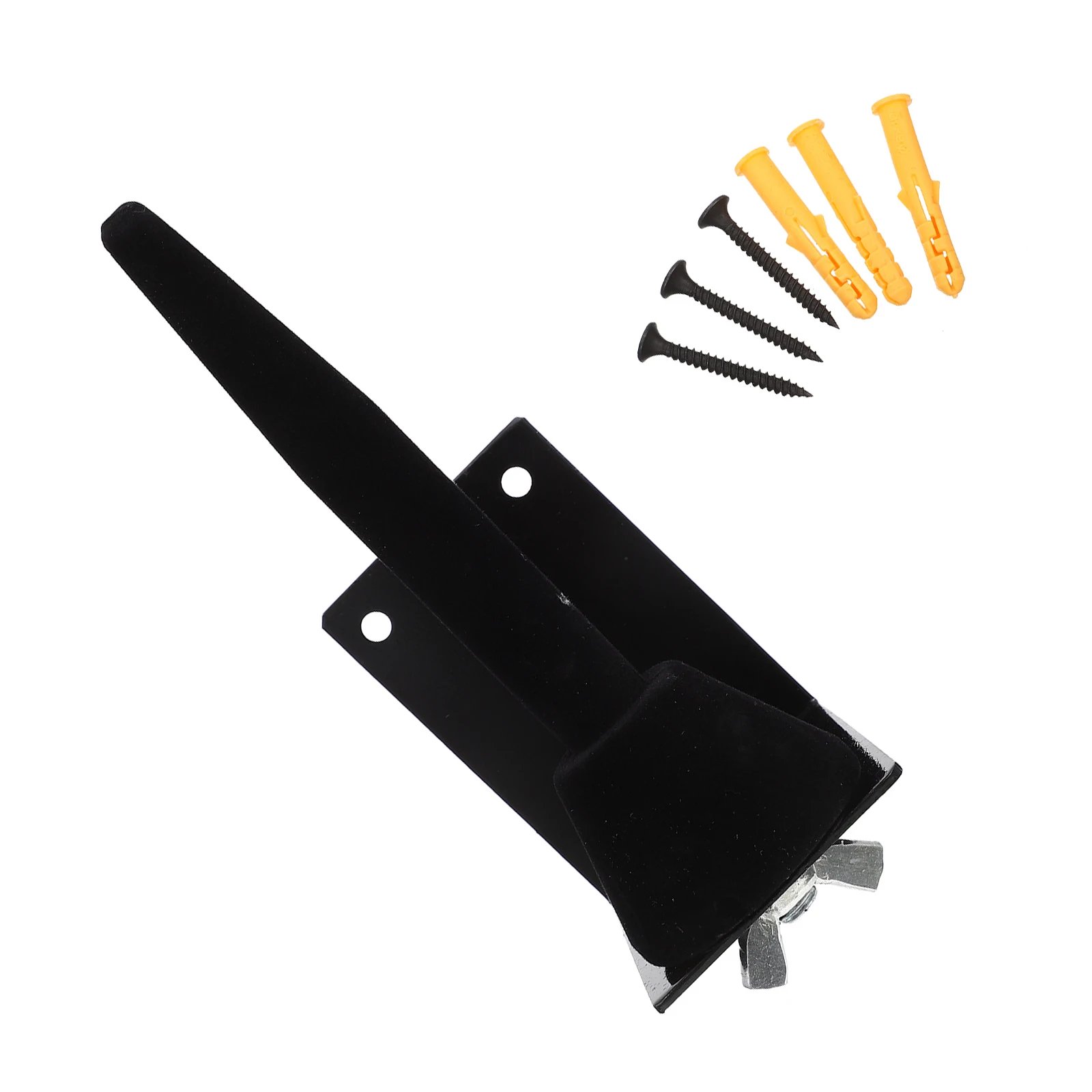 

1 Set Black Tube Hanger Wall Mounted Flute Clarinet Rack Durable Metal Holder No Scratch 3 Screws Included Flute Display Holder