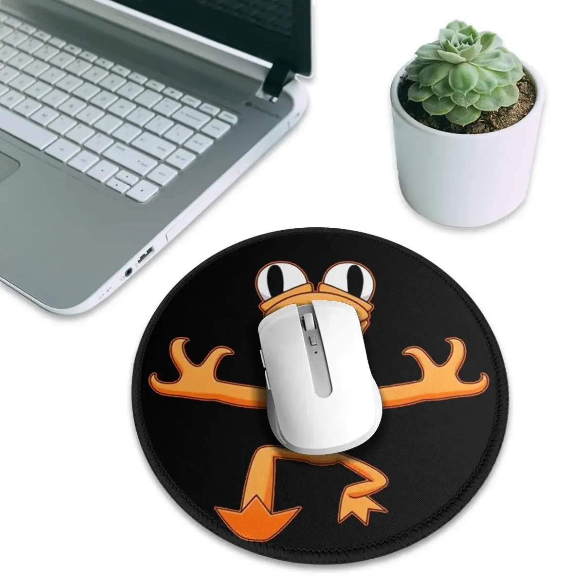 Orange Rainbow Friend Round Mouse Pad Computer Keyboard Mouse Mat Gaming PC Desk Mat Office Accessories Table Mats