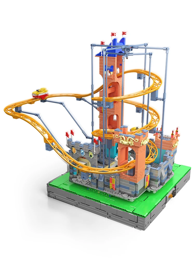 Mould King 11023 Vergnügungspark-Spielzeug Die Motorisierte Burg-Achterbahn Baustein-Set Burg-Bausteine Kinder Weihnachtsgeschenk