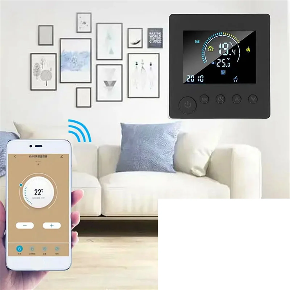 WiFi Smart Thermostat Electric Floor Heating Water Gas Boiler Temperature Wireless Remote Controller By Tuya Alexa(16A)