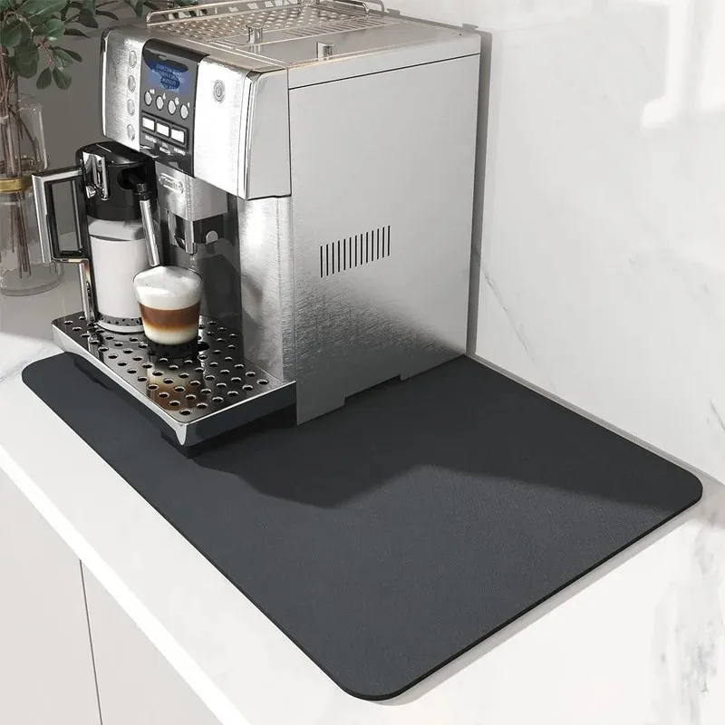 Coffee Mat - Coffee Bar Mat for Countertops | Coffee Bar Accessories Fit Under Coffee Maker Machine | Absorbent Hide Stain Rubbe