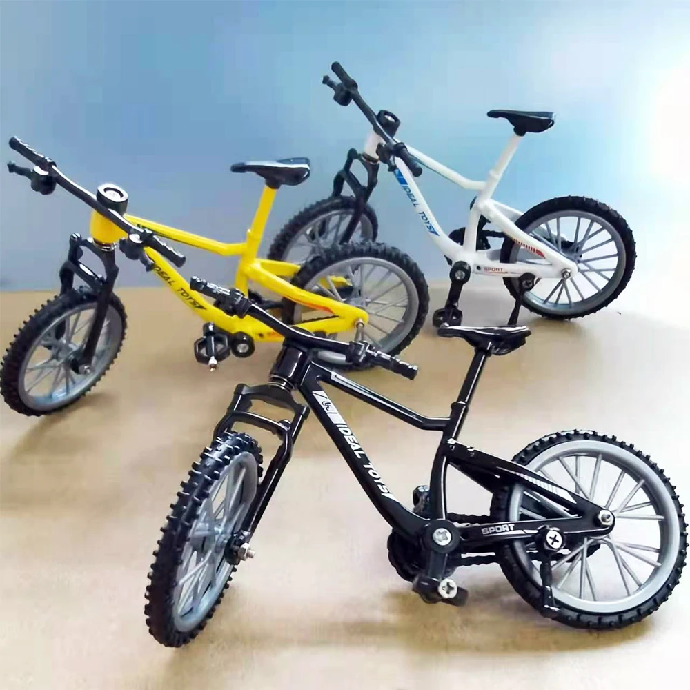 Mini Finger Mountain Bikes Diecast Nickel Alloy Stents Finger Bicycle Children Novelty Gag Toys Model Mini Portable Bike For Kid