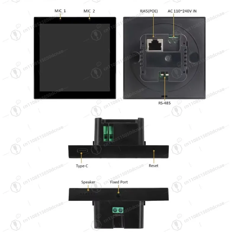 POE In-wall Touchscreen Controller, 4-inch Flush Mount Design,  Zigbee Connection, Android Linux OS for Smart Home Automation