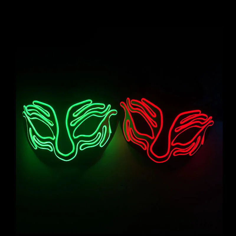 Attractive Half Face Hat Masked Costumes Accessary Props Glowing Mask For Adults Night Flashing Mask For Dark Night