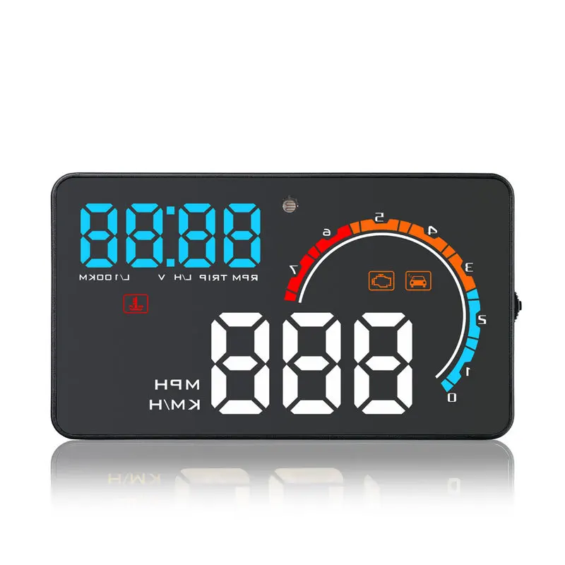 

D2500 HUD Head Up Display OBD2+GPS Projector, Speedometer Read Engine temperature Fuel Consumption Voltage Driving Distance RPM