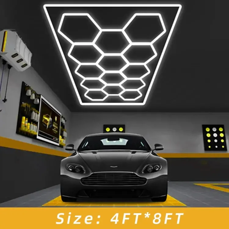 Imagem -06 - Honeycomb Hexagonal Led Garage Light Luz de Trabalho para Barbeiro Ginásio e Carro Beauty Shop Venda Direta da Fábrica