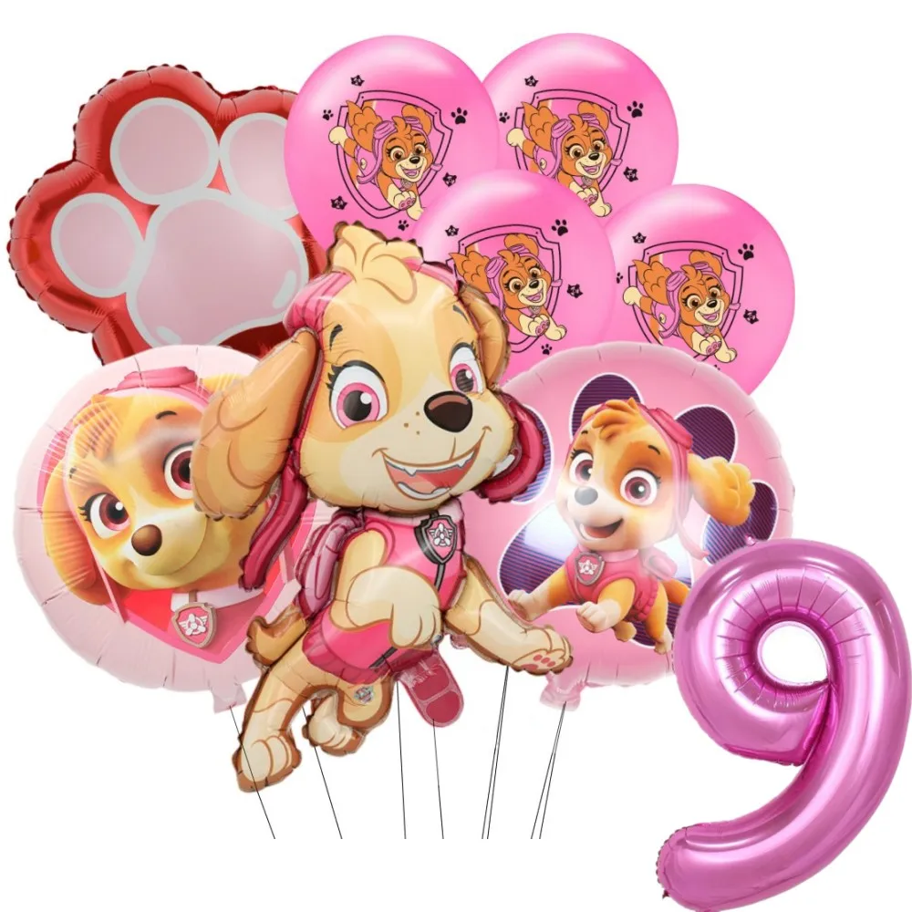 Ensemble de ballons en aluminium Paw Patrol Skye pour filles, décorations de fête préChristophe, cadeaux jouets pour enfants, rose, 32 po