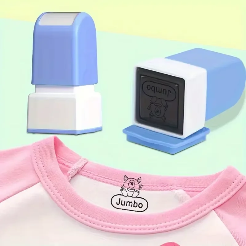 Gepersonaliseerde aangepaste naamstempels, DIY-stempel schoolbenodigdheden, waterdicht, aangepaste patronen, vierkante stempels, kantoorbenodigdheden