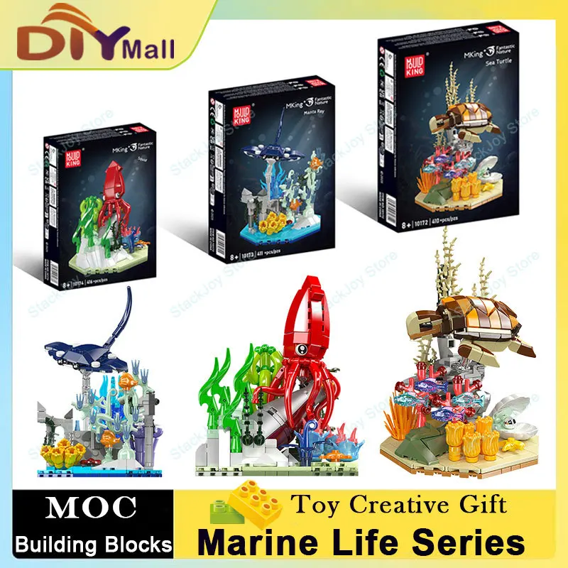 

Mould King Fantastic Nature Underwater World Building Kit - STEM Educational Marine Life Model for Kids Gift
