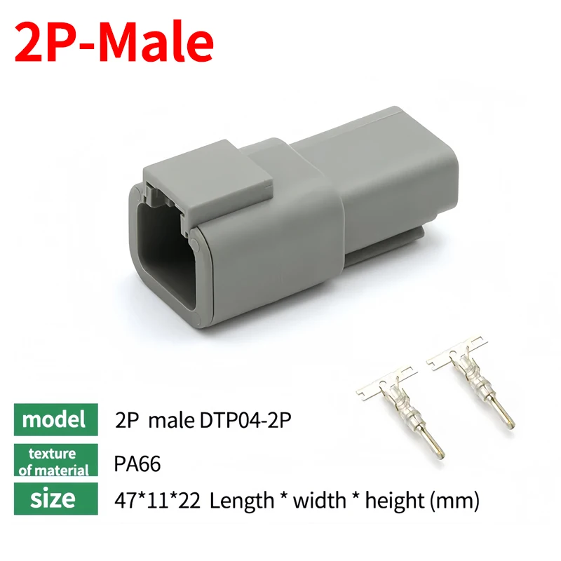 2 Pin DTP04-2P DTP06-2S Deutsch DTP Connector - Gray Male Female Waterproof Electrical Auto Plug for Marine, Bus & Industrial T&I Online Store