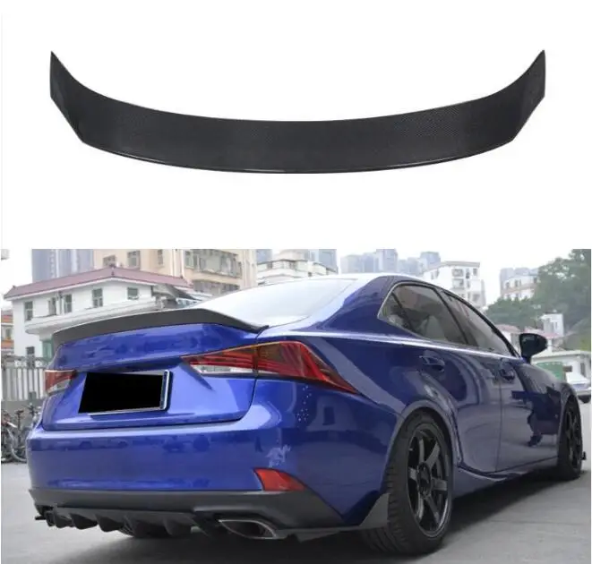 Real Forged Carbon Fiber Car Rear Wing Trunk Lip Spoiler For Lexus IS200T IS250 IS300 2013-2022