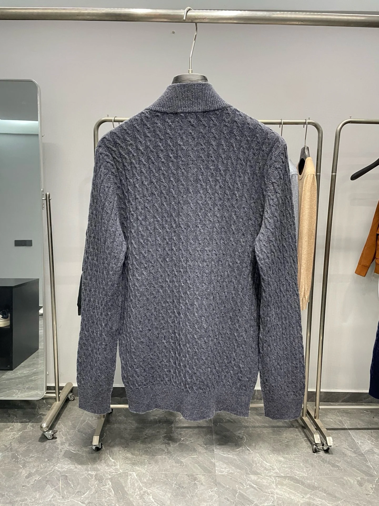 Faionable High-End 00 Wool Men's Knitwear Casual Busin Sle Long Sve Breathable Pure Color Autumn Winter New Arrival