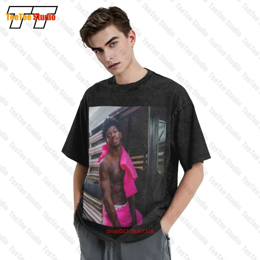 تي شيرت Lil Nas X Jack Harlow Industry Baby Vintage كبير الحجم KW2Z #3