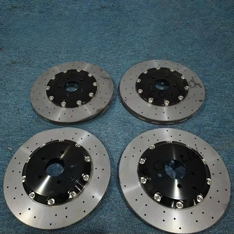 Direct Upgrade Long Fiber 380/390MM Carbon Ceramic Brake Disc Brake Rotor Performance Pads for GTR R35 R34