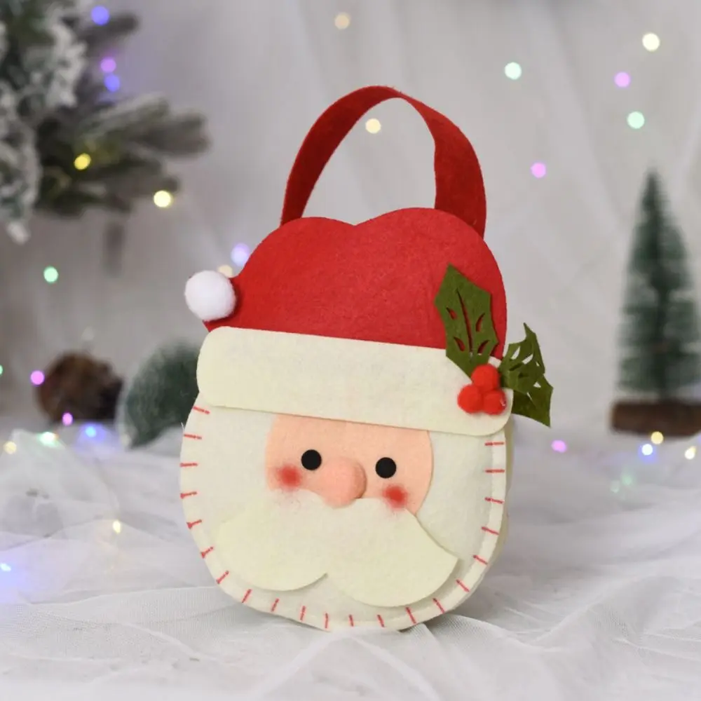 Non-woven Bag With Handle Wool Felt Bag Christmas Tree Decoration Christmas Gifts Bag Gift Pouch Tote Bag Candy Bag