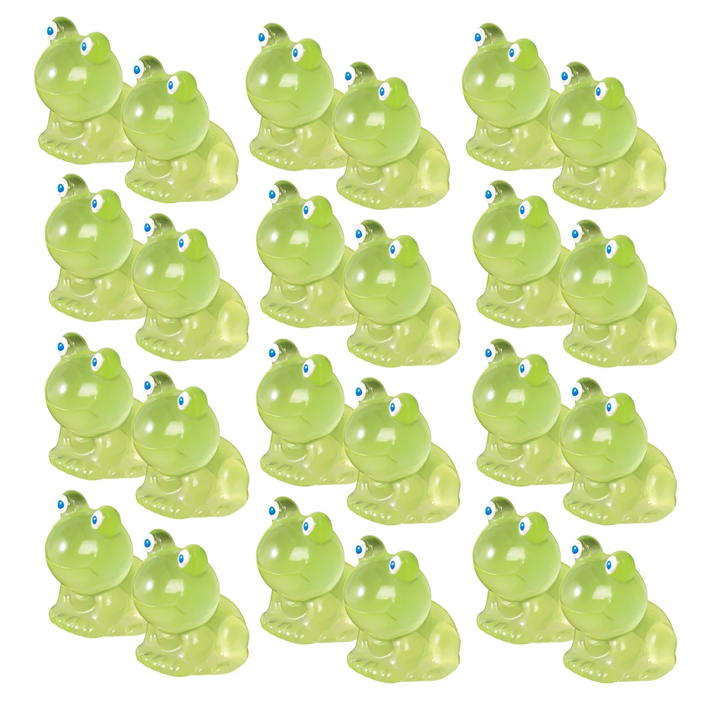 

40Pcs Mini Frog Ornaments Creative Resin Glow in The Dark Decorations for Terrarium Aquarium Home Desk Decor Small Resin Frog