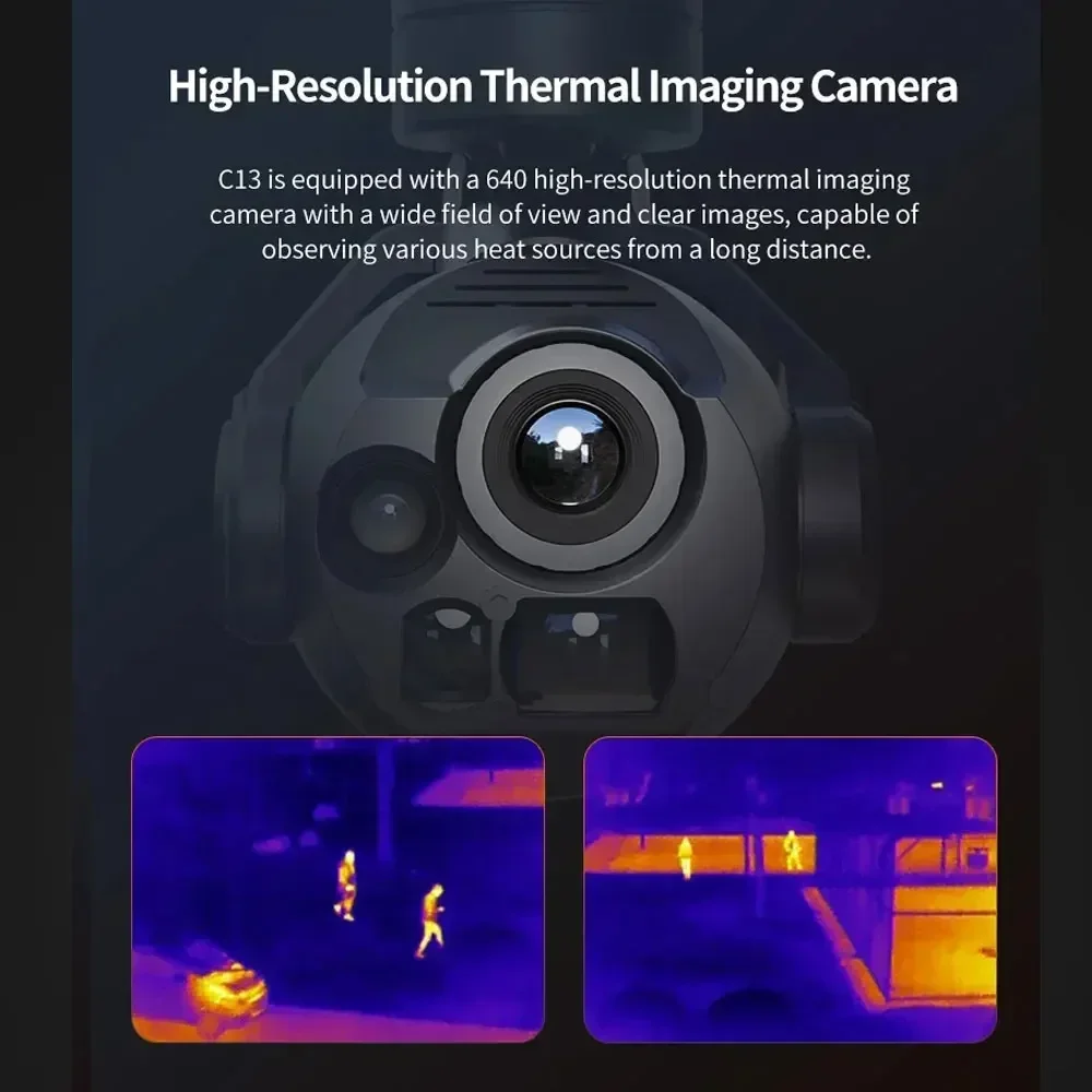 Skydroid C13 HD Cardán de 3 luces, zoom 30x con bloqueo AI, estabilización de 3 ejes para UAV