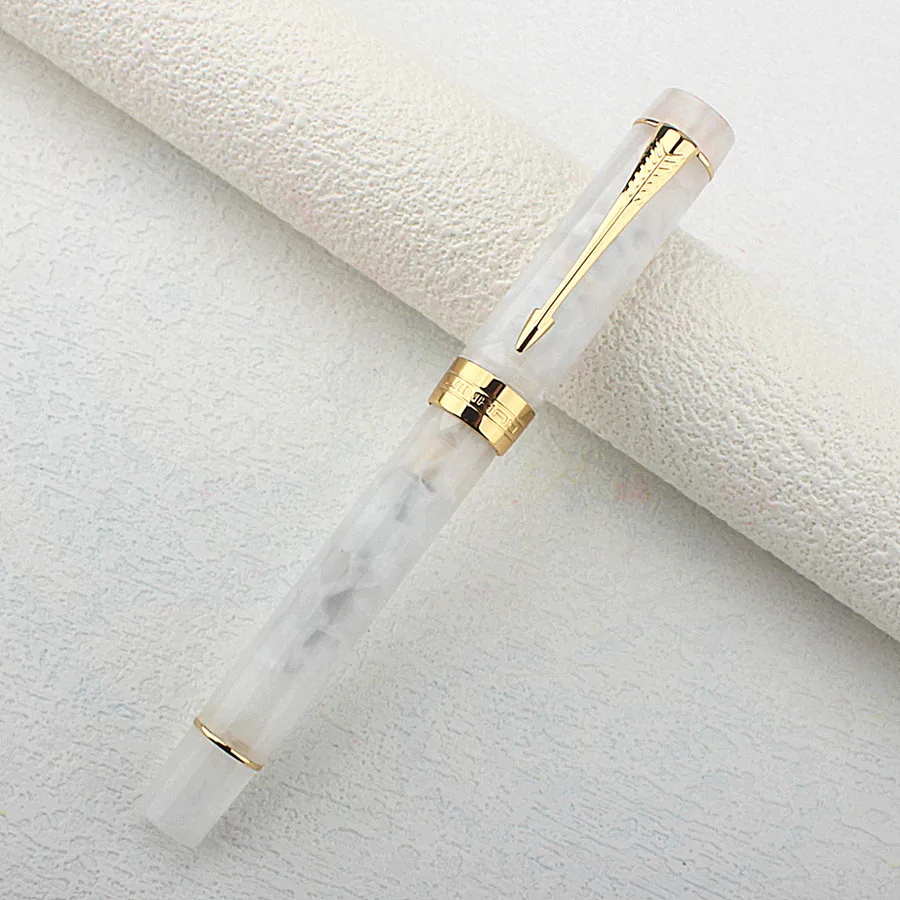 Jinhao 100 Fountain Pen Acrylic Beautiful Patterns EF/F/M Nib with Golden Clip Smooth Writing Office Gift Pen