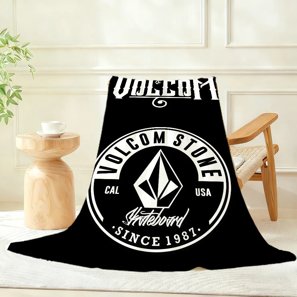 Cool V-Volcom-Es Fashion Logo Blanket Throw Super Cosy Plush Living Room Sofa Couch Childish Birthday Gifts