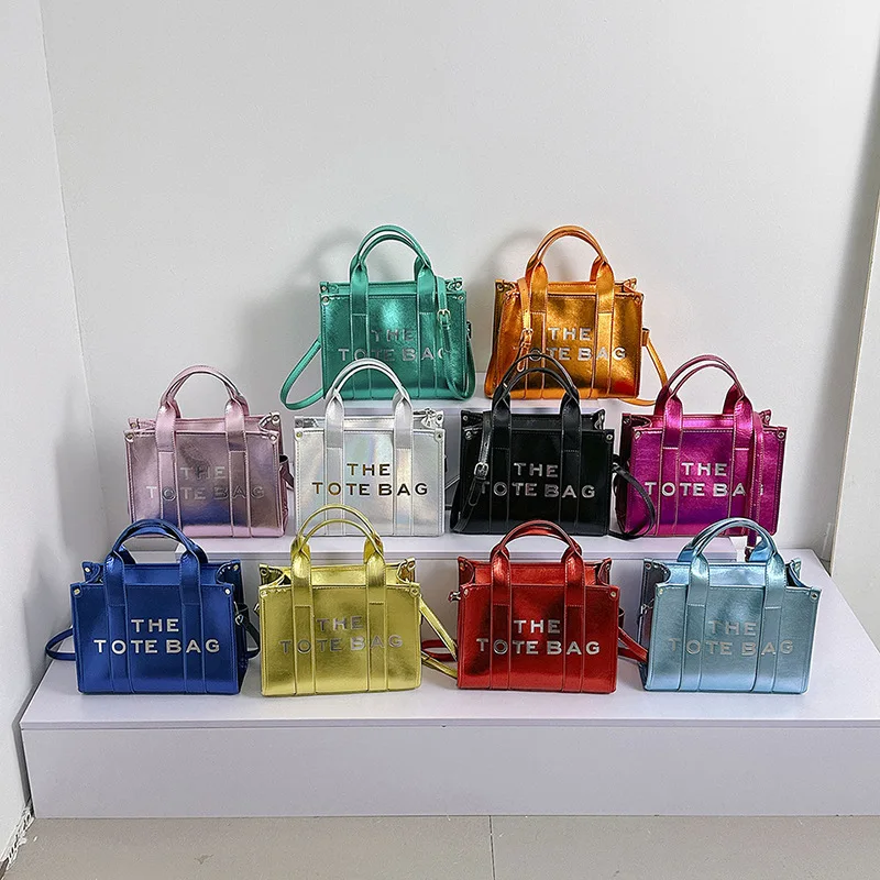 Luxury Designer Handbags for Women 2024 New Leather Casual Tote Bag Fashion High Quality Shiny Letter Large Shoulder Bag ladies