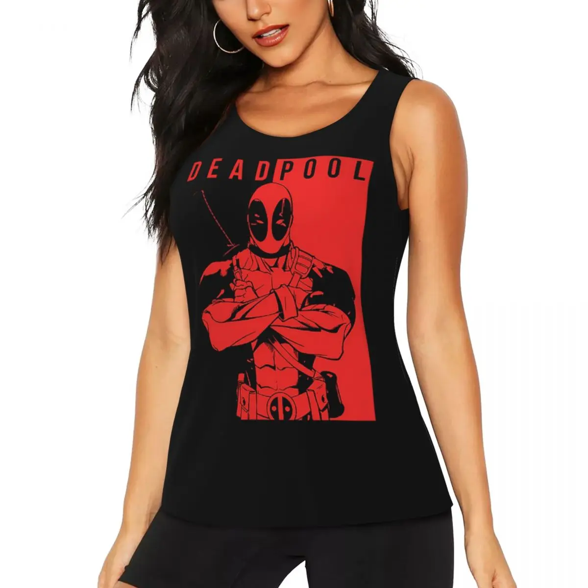 Custom Deadpool Movies Workout Tank Tops for Women Quick Dry Sleeveless Yoga Shirt