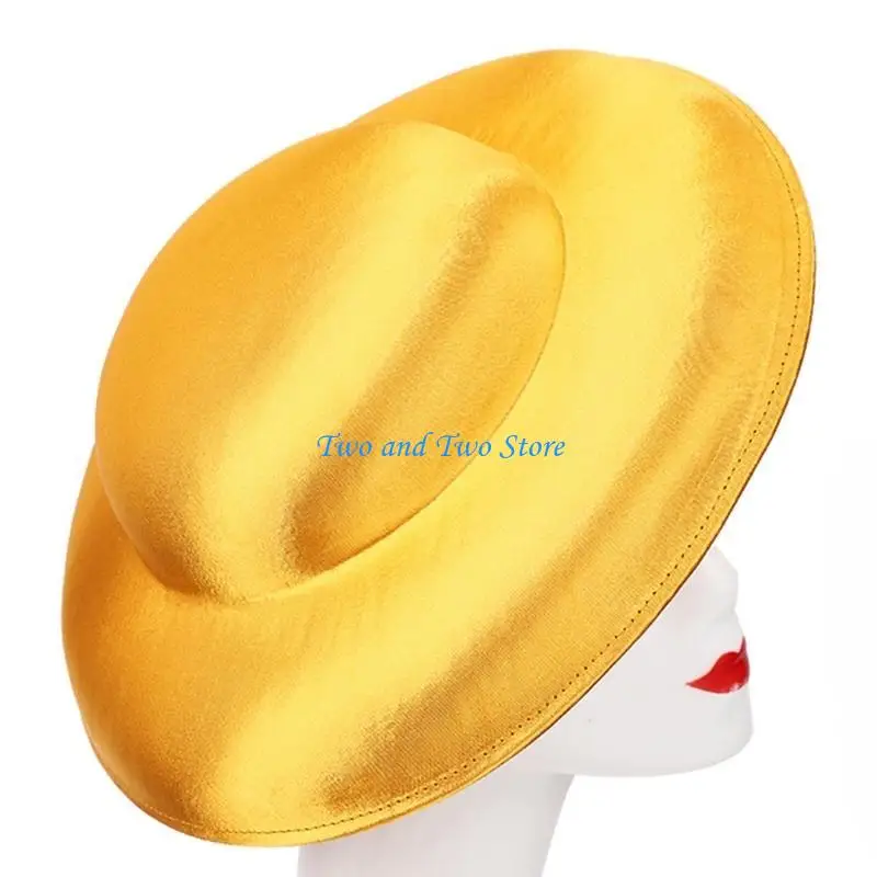 

HX6F Soft Malleable Hat Base Round Wedding Satins Hat Base Soft Vintage Hat Base for Easy Customization and Comfortable