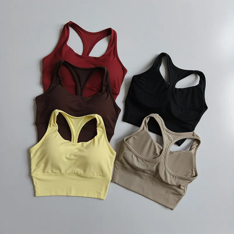 Women's I-Back Running Fitness Vest with Shockproof Fixed Cups, Sports Bra with a Naked Feel, Pilates Yoga Top