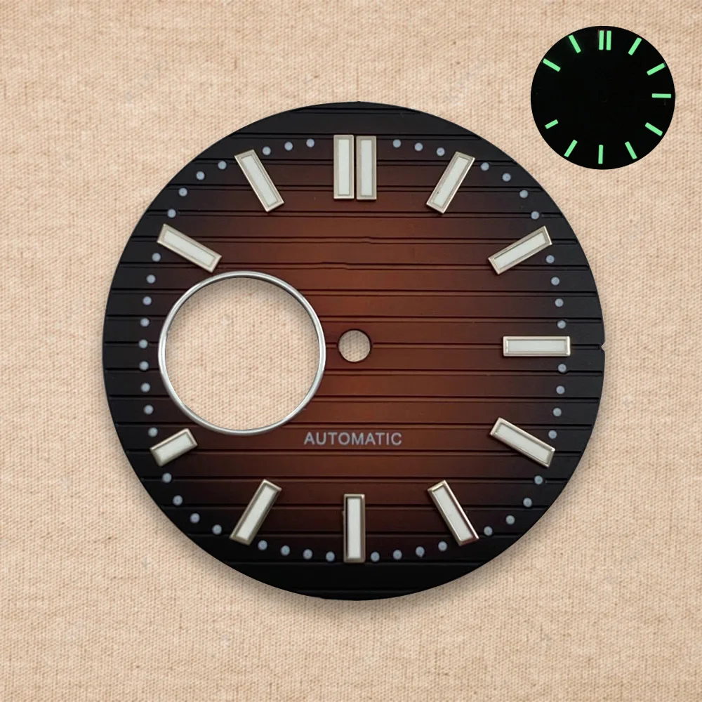 30.5 مللي متر S شعار نوتيلوس قرص مجوف أخضر مضيء مناسب لحركة NH38 ساعة عالية الجودة تعديل إصلاح الملحقات #5