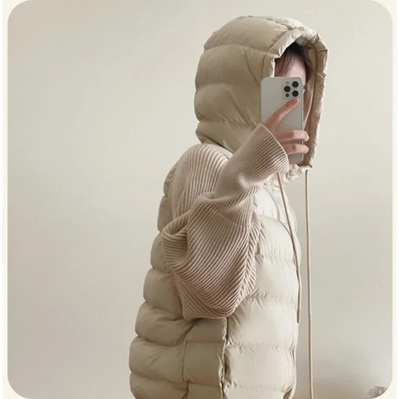 Women's Models Fall Winter Coat Jacket Down Jacket Duck Down Splicing Short Warm Soft Fashion Simple Comfortable Loose Leisure