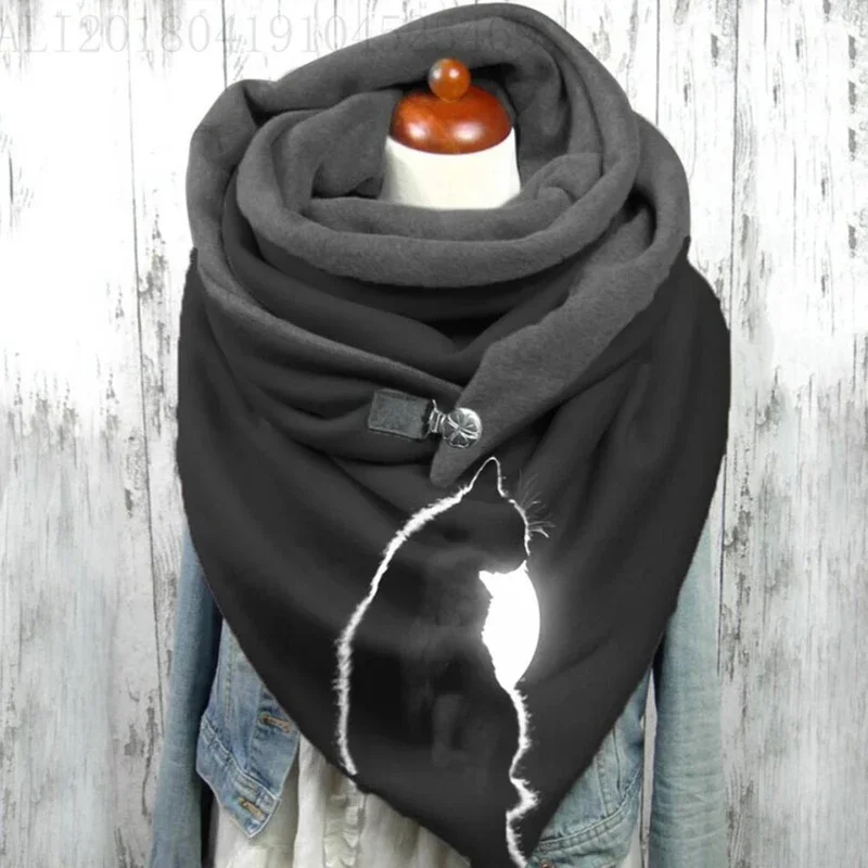 Cat Print 3D Printed Scarf and Shawl Warm for Women and Men