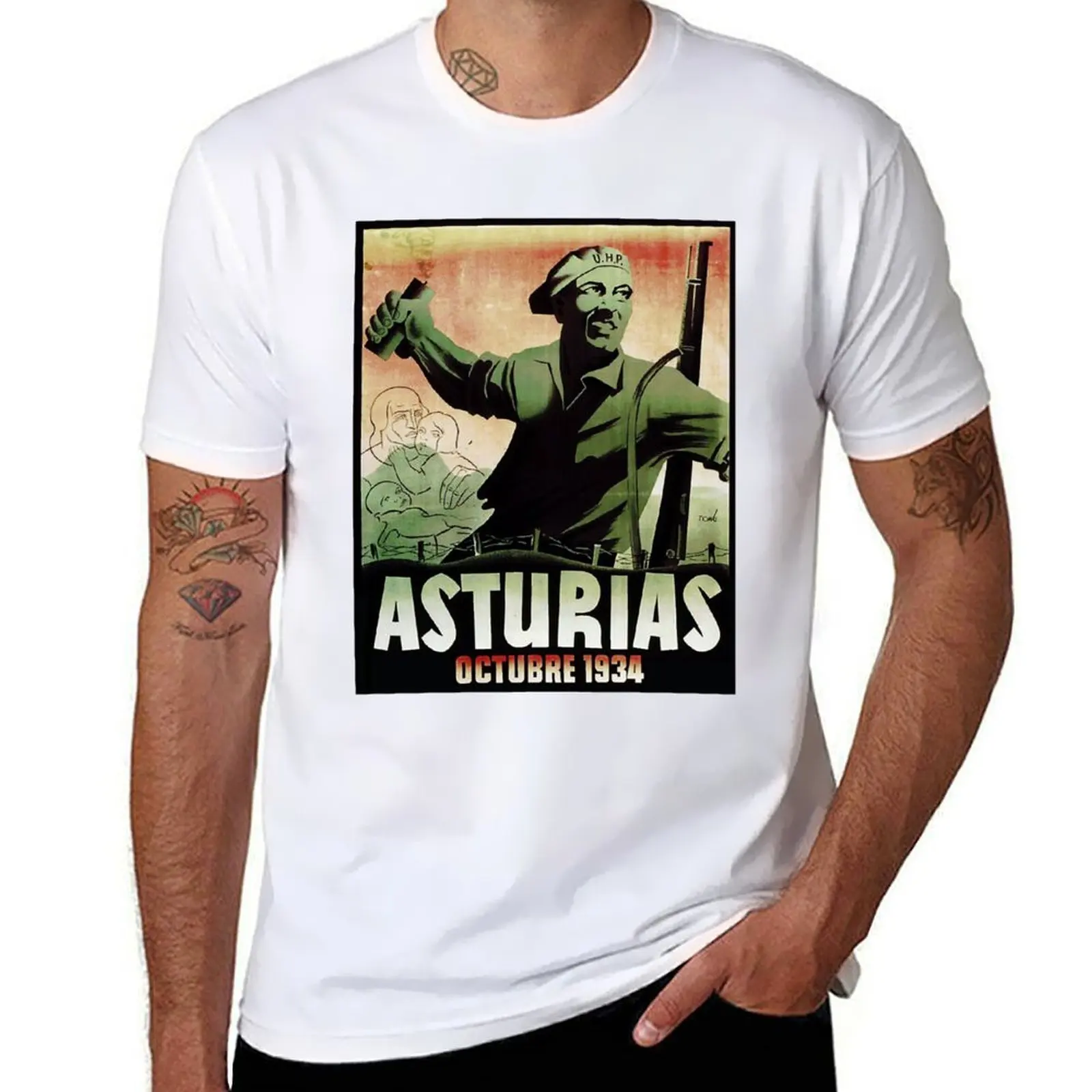 

ASTURIAS OCTOBER 1934 T-Shirt g man t shirts for men t shirts for man slim fit T-Shirt