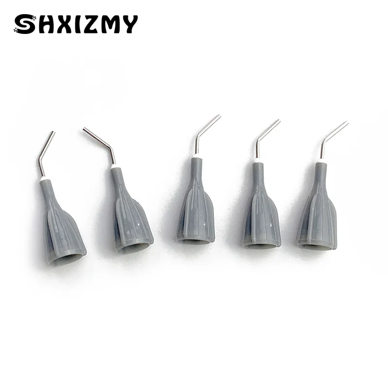 5pcs Dental Delivery Tips 20G Flow Composite Resin Conveyor Flowable Tip Grey Tip Fits Filt