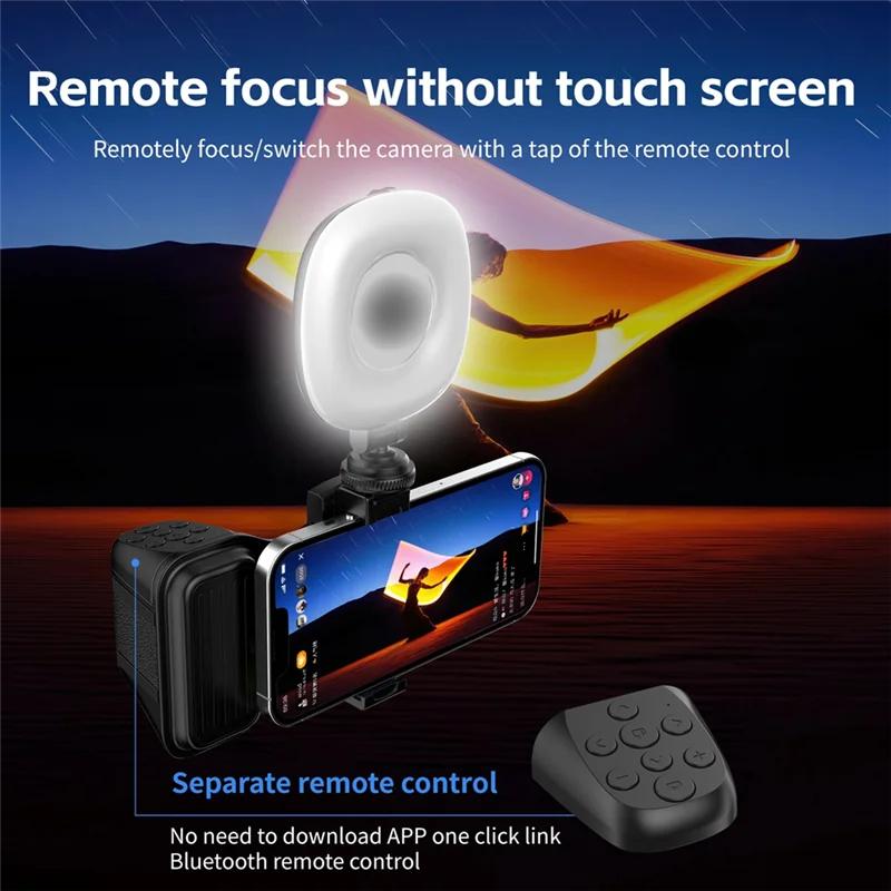 Phone Bluetooth Handheld Sefile Stick Handle Stabilizer Vlog Selfie Fill Light Photography Accessories-AT64