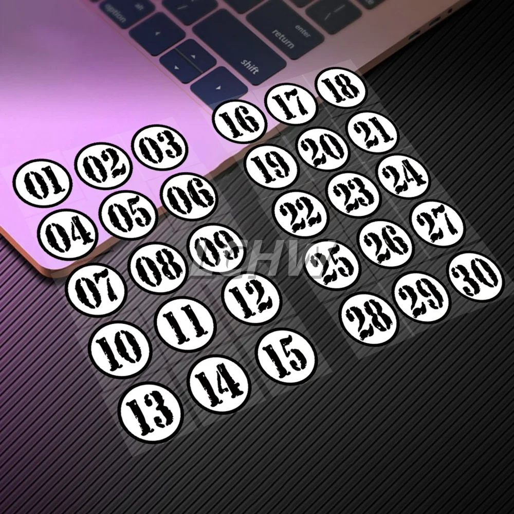 Number Motorcycle Racing Stickers Round Shape Car Styling Motor Fuel Tank Fairing Helmet Windshidld Decal