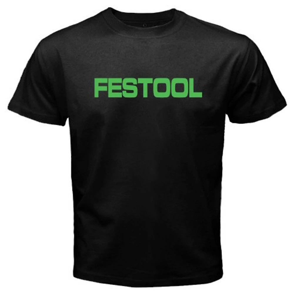 2024 Man Clothing  Top Tee New Festool Tools Logo Men Black T Shirts  t shirt for men  vintage t shirt style