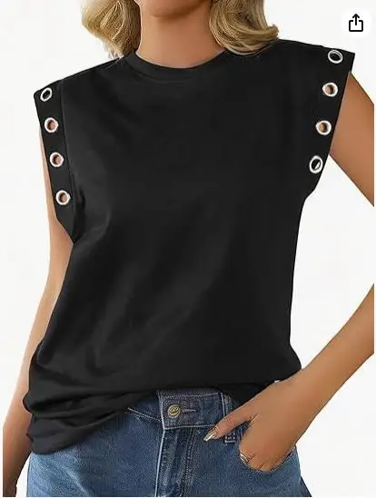 Unleash Your Inner Punk with Our Edgy Loose Eyelet Sleeveless Tank Top in Black, White, or Grey - Available in S, M, L