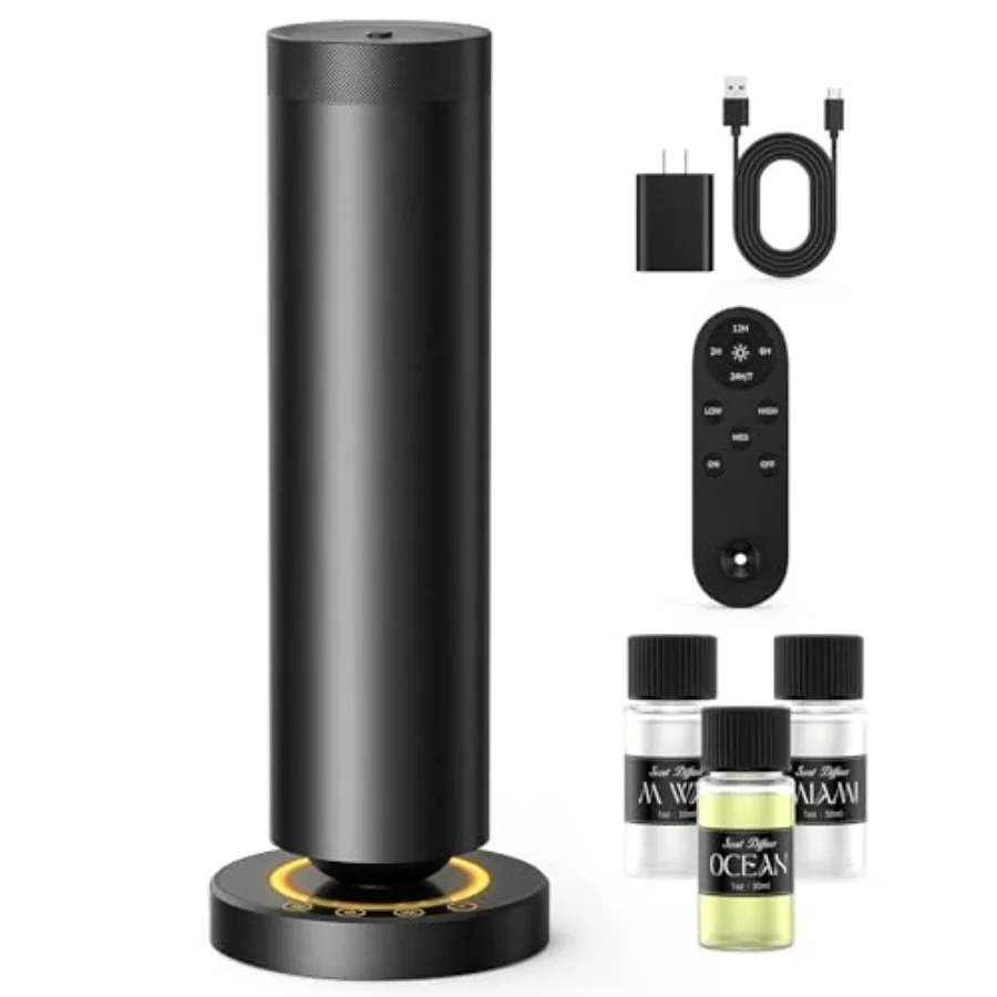 

Waterless Diffuser with 108ML Essential Oils, Covers 1500 Sq Feet, Diffusers for Home Hotel, Adjustable Mist and Timer, Scent D