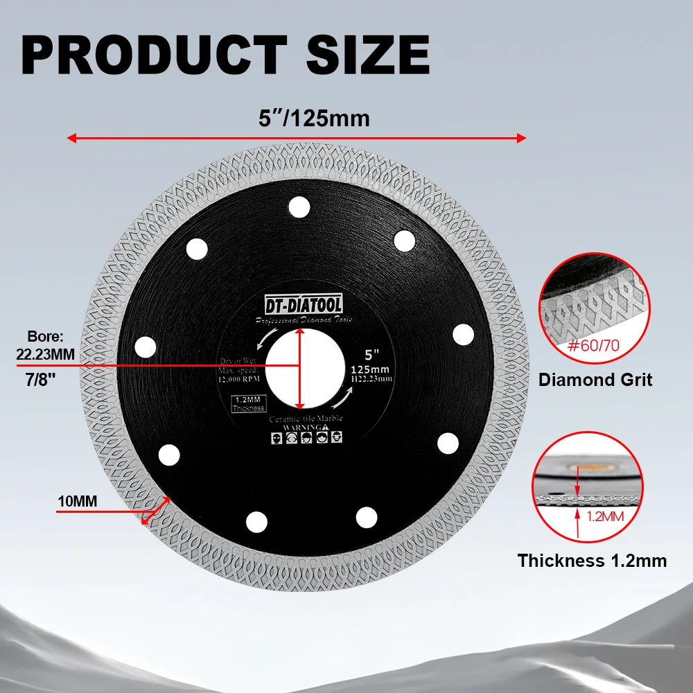 DT-DIATOOL 5/10pcs/pk Dia 125mm/5