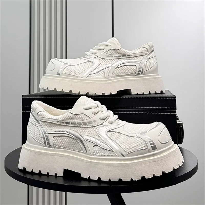 

Мужские туфли дерби на платформе, повседневная деловая обувь в британском стиле, мужские модные кроссовки высшего класса, дышащая обувь на толстой подошве, размеры 39-44