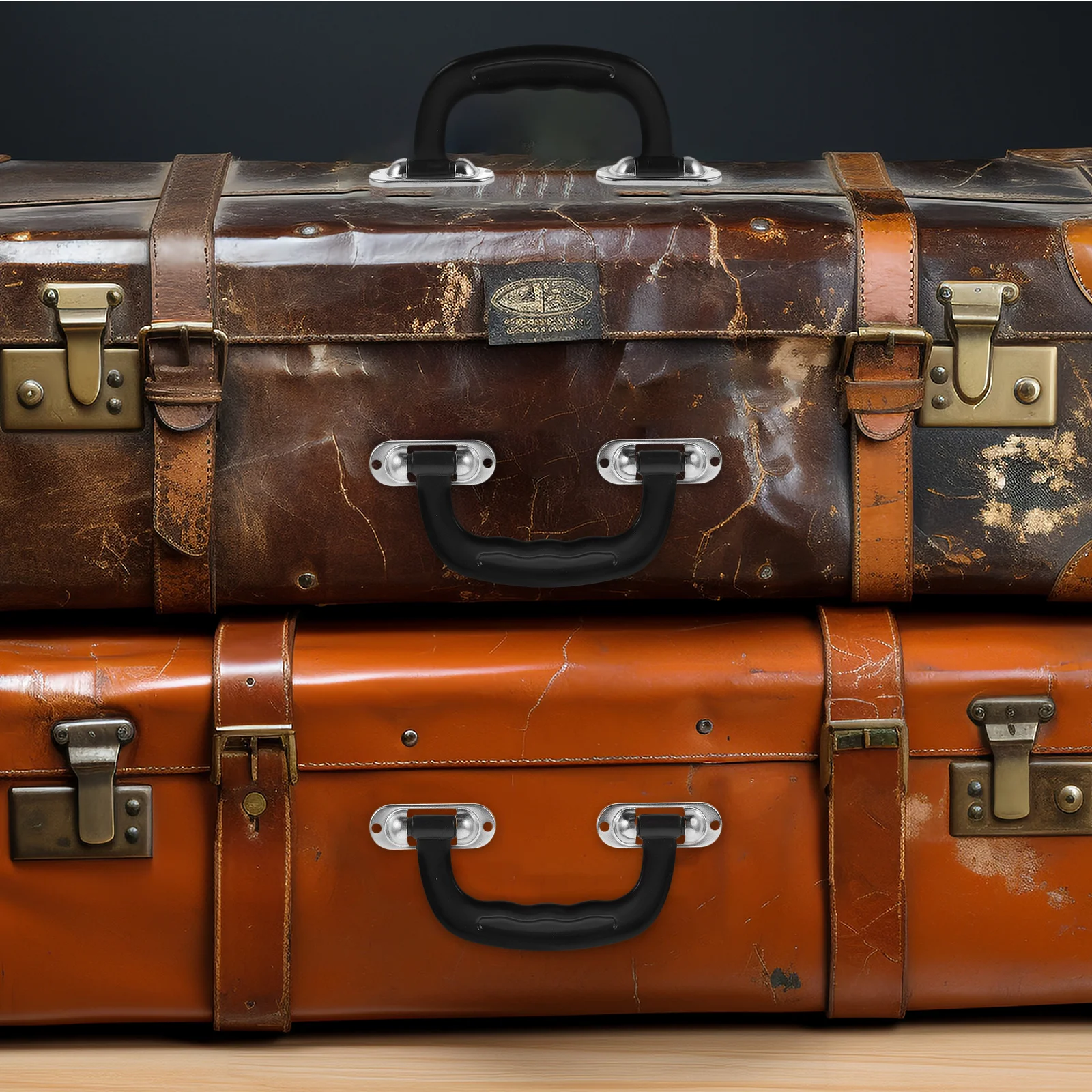 

2Pcs Luggage Handle Replacement Sturdy Plastic Metal Toolbox Suitcase Grip Travel Bag Handles Anti Fade Wear Tote Bag Handles